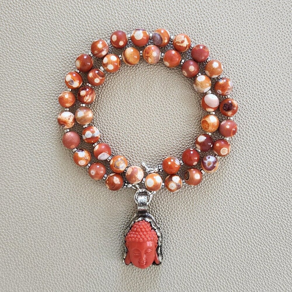 ORANGE DREAM FIRE AGATE NECKLACE
